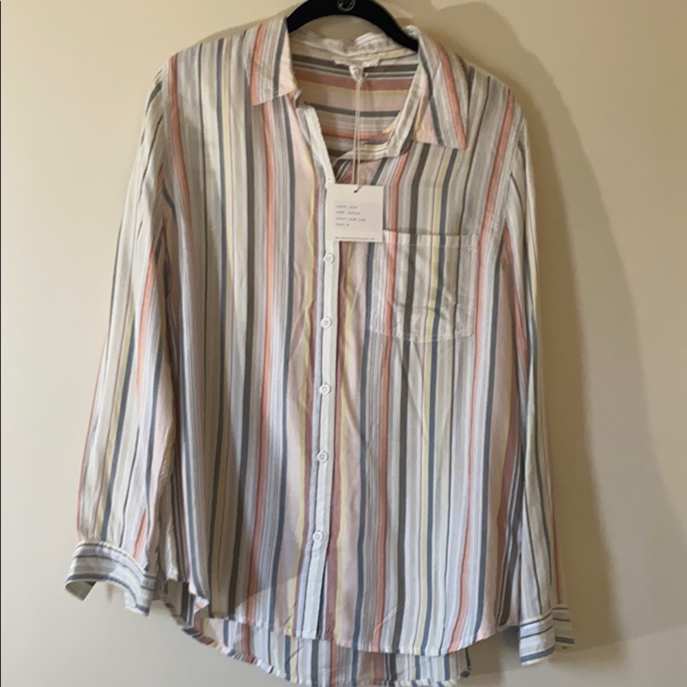 NWT Colorful Stripe Button Up
